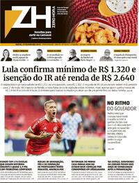 Capa do jornal Zero Hora 17/02/2023