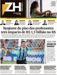 Capa do jornal Zero Hora 18/01/2023