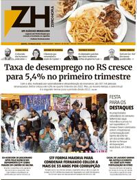 Capa do jornal Zero Hora 19/05/2023