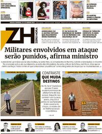 Capa do jornal Zero Hora 21/01/2023