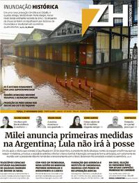 Capa do jornal Zero Hora 21/11/2023