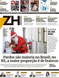 Capa do jornal Zero Hora 23/12/2023