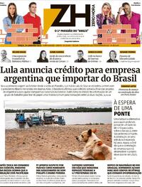 Capa do jornal Zero Hora 24/01/2023