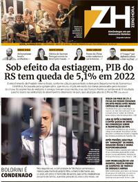 Capa do jornal Zero Hora 24/03/2023