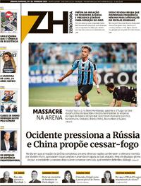 Capa do jornal Zero Hora 25/02/2023