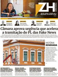 Capa do jornal Zero Hora 26/04/2023