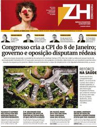 Capa do jornal Zero Hora 27/04/2023