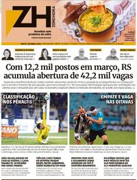 Capa do jornal Zero Hora 28/04/2023