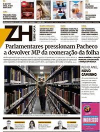 Capa do jornal Zero Hora 30/12/2023