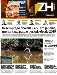 Capa do jornal Zero Hora 01/03/2024
