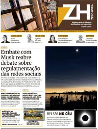 Capa do jornal Zero Hora 09/04/2024