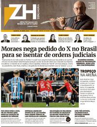 Capa do jornal Zero Hora 10/04/2024
