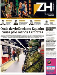 Capa do jornal Zero Hora 11/01/2024