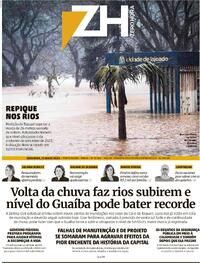 Capa do jornal Zero Hora 13/05/2024