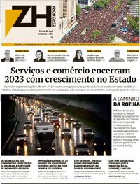 Capa do jornal Zero Hora 14/02/2024