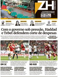 Capa do jornal Zero Hora 14/06/2024