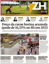 Capa do jornal Zero Hora 15/01/2024