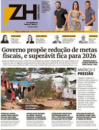 Capa do jornal Zero Hora 16/04/2024