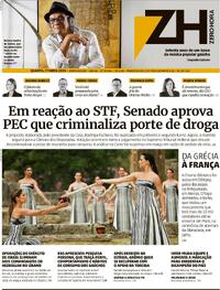 Capa do jornal Zero Hora 17/04/2024