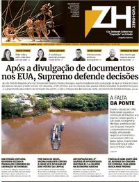 Capa do jornal Zero Hora 19/04/2024