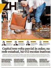 Capa do jornal Zero Hora 20/05/2024