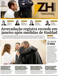 Capa do jornal Zero Hora 23/02/2024