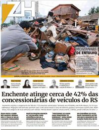 Capa do jornal Zero Hora 23/05/2024