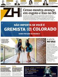 Capa do jornal Zero Hora 24/02/2024