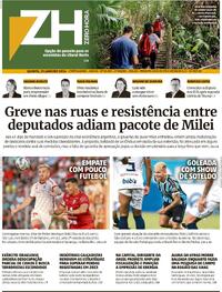 Capa do jornal Zero Hora 25/01/2024
