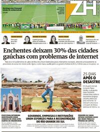 Capa do jornal Zero Hora 27/05/2024