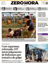 Capa do jornal Zero Hora 02/09/2025