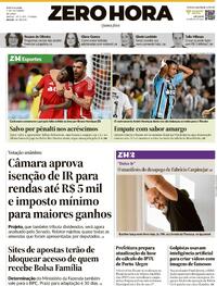 Capa do jornal Zero Hora 02/10/2025