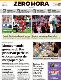 Capa do jornal Zero Hora 03/11/2025