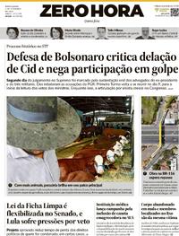 Capa do jornal Zero Hora 04/09/2025