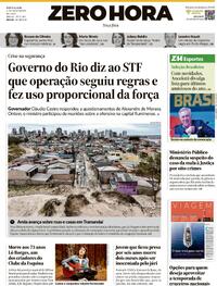 Capa do jornal Zero Hora 04/11/2025