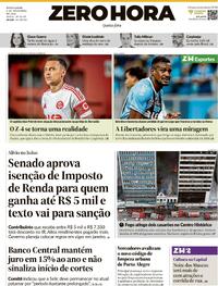 Capa do jornal Zero Hora 06/11/2025