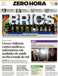 Capa do jornal Zero Hora 07/07/2025