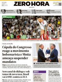 Capa do jornal Zero Hora 07/08/2025