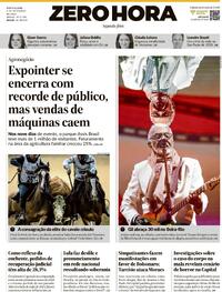 Capa do jornal Zero Hora 08/09/2025