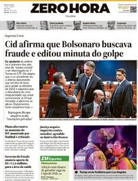 Capa do jornal Zero Hora 10/06/2025