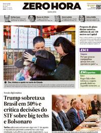 Capa do jornal Zero Hora 10/07/2025