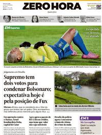 Capa do jornal Zero Hora 10/09/2025
