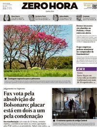 Capa do jornal Zero Hora 11/09/2025