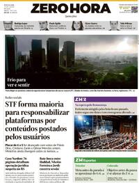Capa do jornal Zero Hora 12/06/2025