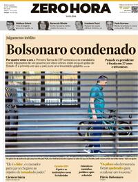 Capa do jornal Zero Hora 12/09/2025