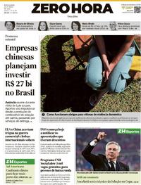 Capa do jornal Zero Hora 13/05/2025