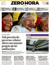 Capa do jornal Zero Hora 13/11/2025