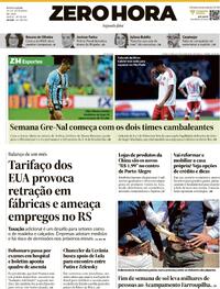 Capa do jornal Zero Hora 15/09/2025