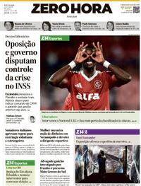 Capa do jornal Zero Hora 16/05/2025