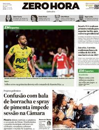 Capa do jornal Zero Hora 16/10/2025